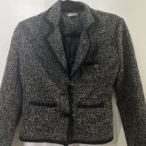 Guess Los Angeles Black & Gray Boucle Tweed Blazer size S